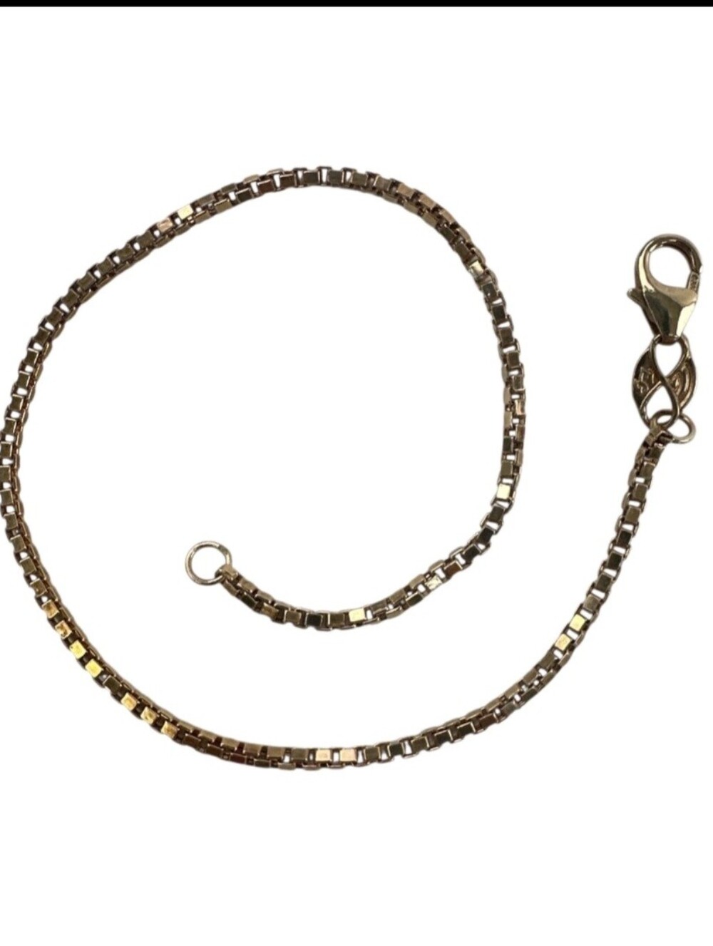 Eterna Gold Bracelet 14K Yellow Italy 7 Inch Box Chain Lobster Clasp In Box 2g